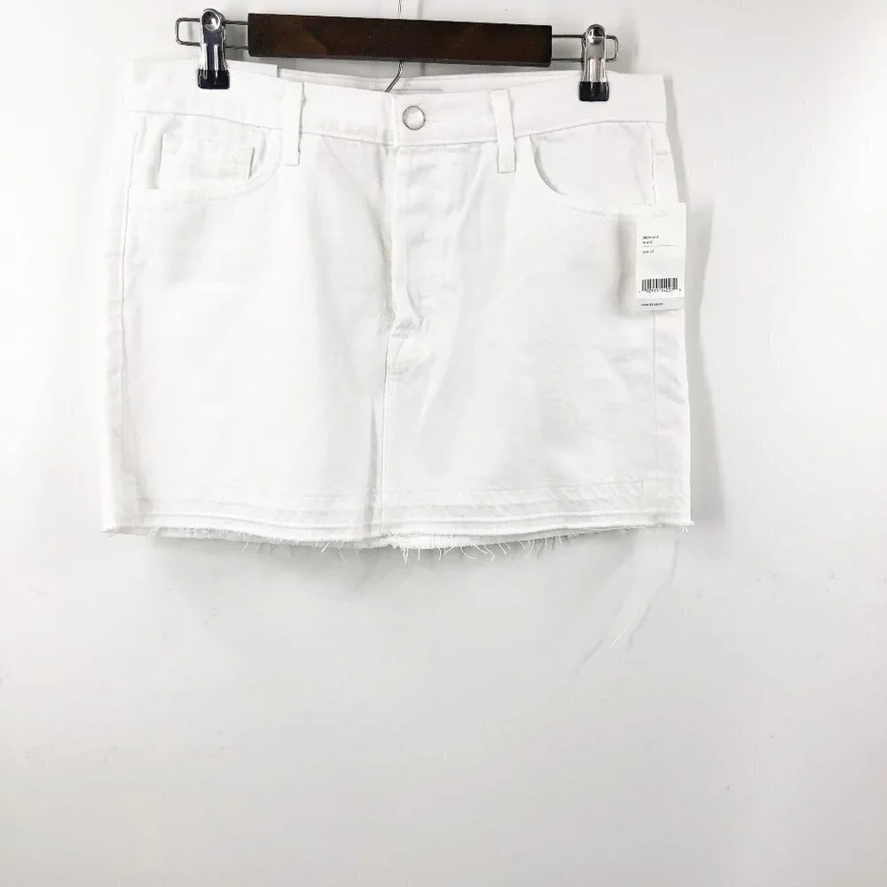 ✅ NWT J. BRAND BONNY MID RISE MINI SKIRT WHITE‎ SIZE 27